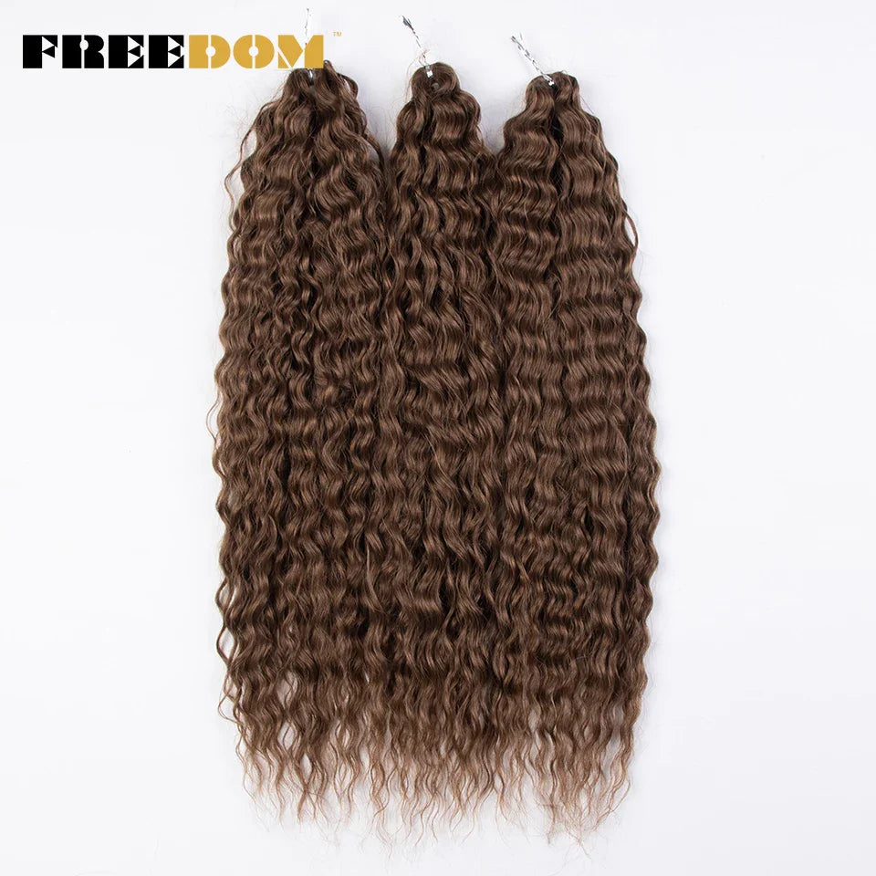 FREEDOM Synthetic Twist Crochet Curly Hair Ariel Water Wave Braid Hair Ombre Blonde Brown Green Blue Braiding Hair Extension