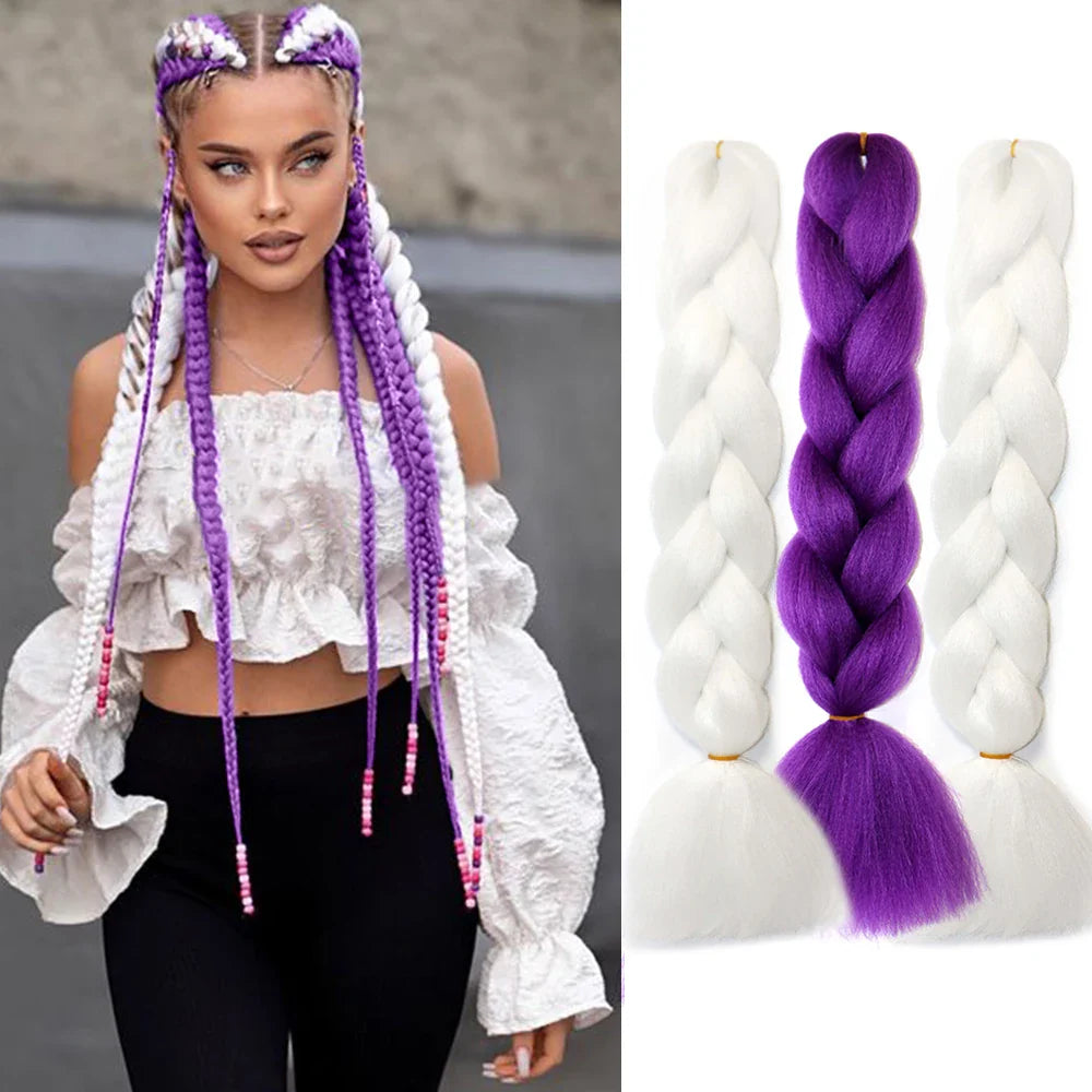 Jumbo Braids Hair Extension 24 inches 3 Pcs/Lot Synthetic YAKI Textured Braided Hairpiece For Twist Box Crochet Braiding Hair