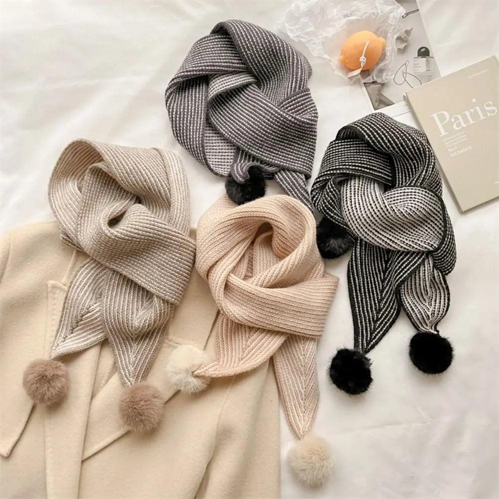 Winter Warm Neck Tie New Women Fashion Cashmere Scarf Plaid Long Foulard Small Skinny Neckerchief