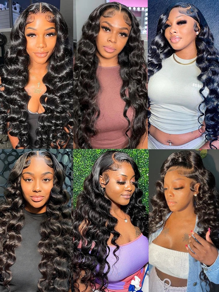 Loose Deep Wave 13x4 Lace Front Human Hair Wig Brazilian Glueless Wigs For Women 13x6 HD Human Hair Lace Frontal Wig Pre Plucked