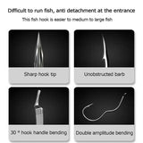 12Pcs/pack High Carbon Steel Fishing Hook Sharp Barbed Automatic Flip Fishhook Do Not Dishook Fishing Tools Accessories