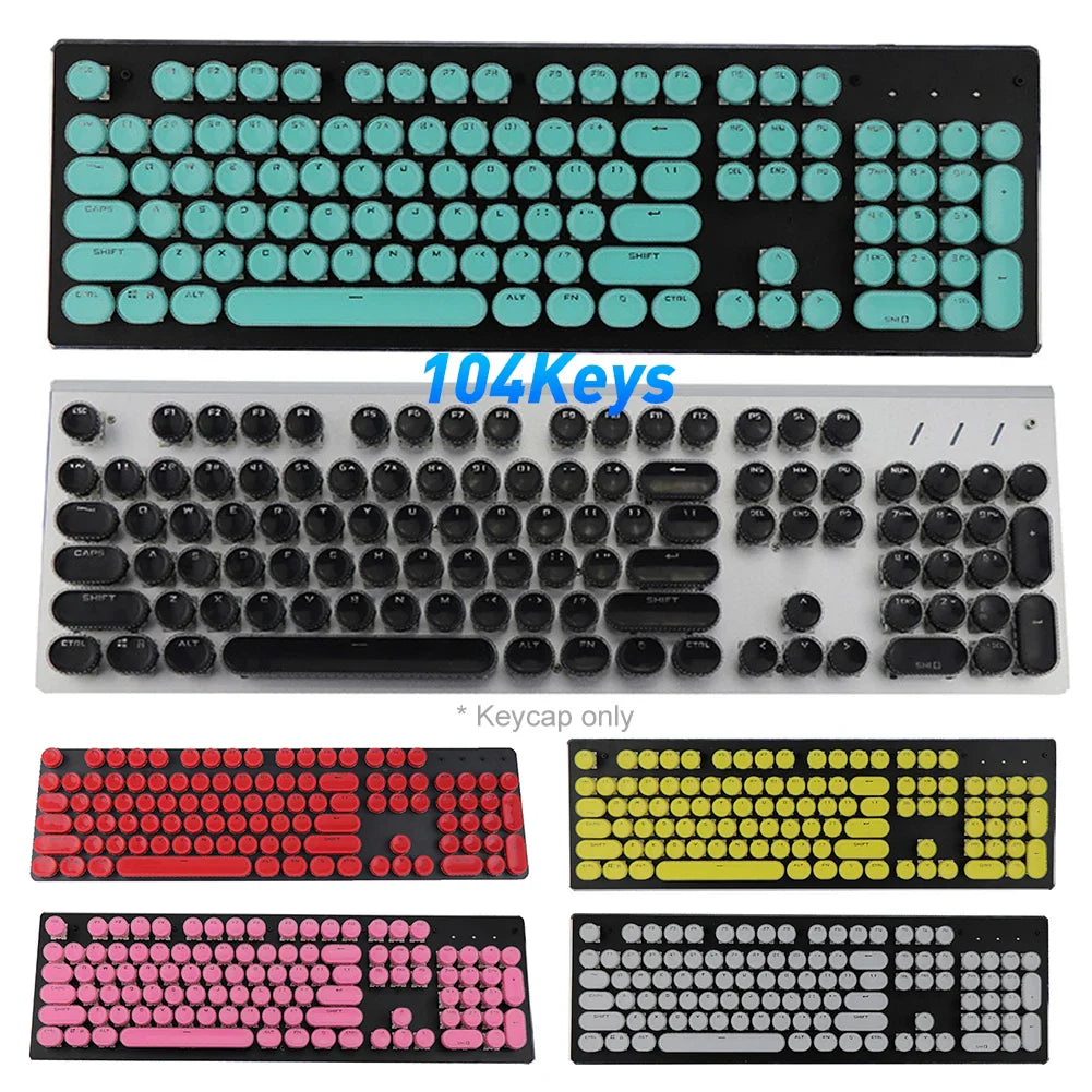 Game mechanical keyboard white punk keycap 104 KEYS computer keyboard laptop keyboard Russian English Hebrew Spanish