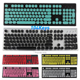 Game mechanical keyboard white punk keycap 104 KEYS computer keyboard laptop keyboard Russian English Hebrew Spanish