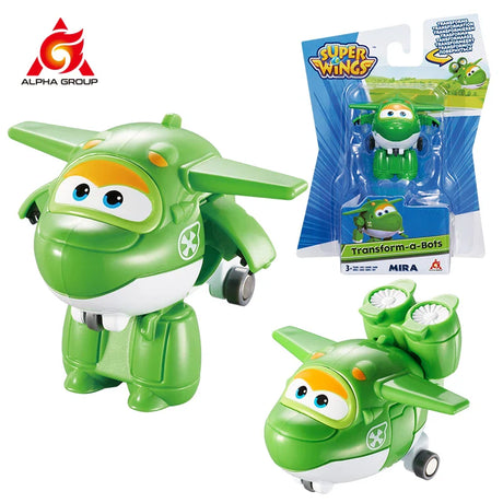 Super Wings Mini Transforming Shine 2 Inches Transform Robot to Plane in 3 Steps Deformation Action Figures Anime Toys For Kids