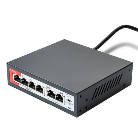 TengFei POE Switch 6Port 100Mbps Switch 4 PoE+2 UpLink With Internal Power Office Home Network Hub for IP Camera with Phone