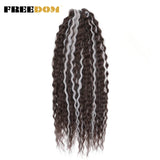 FREEDOM Synthetic Twist Crochet Curly Hair Ariel Water Wave Braid Hair Ombre Blonde Brown Green Blue Braiding Hair Extension