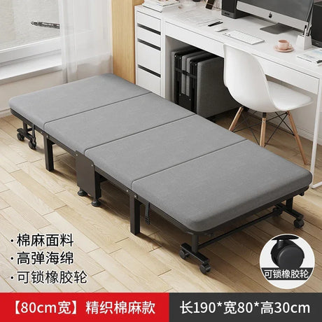 Folding Beds Office Lunch Break Single Bed Recliner Home Furniture Simple Outdoor Camping Nap Folding Bed with Mattress F