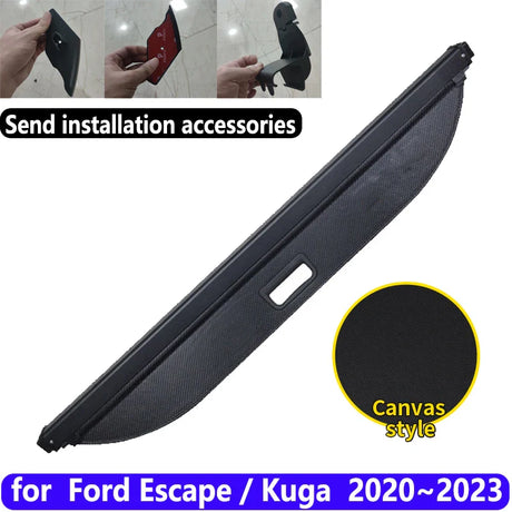 Car Trunk Curtain for Ford Escape Accessories Kuga 2020~2023 Retractable Rear Boot Tray Cargo Cover Privacy Security Luggage Mat