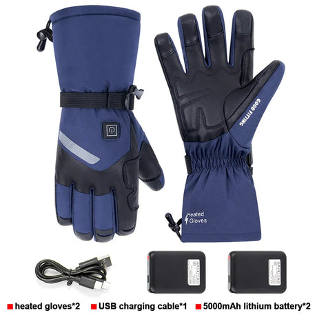 2023 Heated Motorcycle Gloves Guantes Moto USB Electric Heating Gloves Warmer Thermal Biker Motorcyclist Riding Gloves Winter