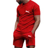 2024 New Men’s Sportswear Summer Suit Men’s Fitness Suit Sports Suit Short Sleeved T-shirt + Shorts Quick Drying 2 Piece Sets