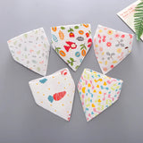 5Pcs/Set Baby Bibs Triangle Double Cotton Bandana Bibs Baby Boys Girls Babador Feeding Smock Infant Burp Cloth Baby Saliva Towel