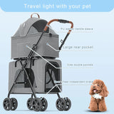 Bello Stroller 3 in 1 Stroller Double Decker Trolley Folding Stroller Bag Cat Bag Carrier for Cat Outdoor Travelling  Puppy T