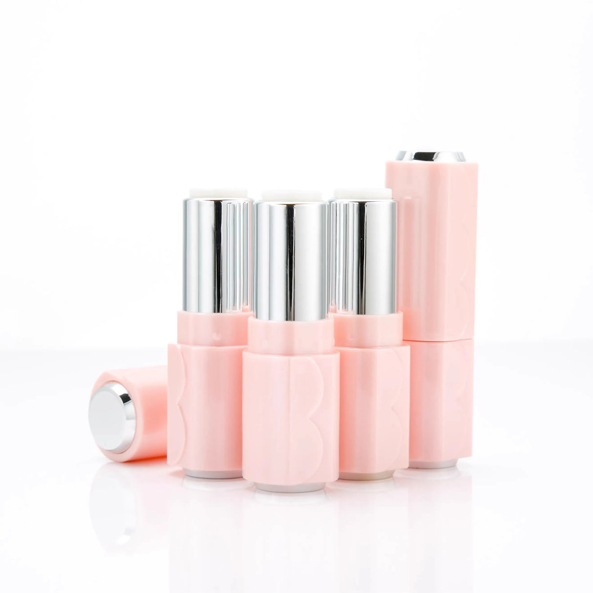 12.1mm Pink Lipstick Tube DIY Round Lip Balm Refillable Bottle Cosmetic Lip Rouge Container Lip Gloss Makeup Accessories