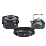 Camping Cookware Set Aluminum 2-8 Person Portable Outdoor Tableware Cookset Cooking Kit Pan Bowl Kettle Pot Hiking BBQ Picnic