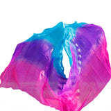 New 100% silk belly dance veil 3-color gradient veil wholesale new design dance performance props hand-cast yarn 200cm-400cm