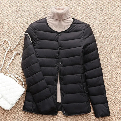 2023 New  Women Cotton Jacket Autumn Winter Ultra Light Parkas Down Cotton Jacket Casual Short Warm Portable Female Padded Coat