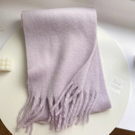 Luxury Cashmere Bright Solid Color Women Scarf Winter Shawl and Wrap Classic Tassel Female Foulard Thick Blanket Shawl Accessory