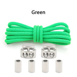 1Pair Round Elastic Laces Sneakers Lock Shoe Laces Without Ties Metal Buckle Laces Kids Adult No Tie Shoelaces Shoes Accessories