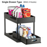 Kitchen Storage Organizer Supplies Under Sink Sliding Drawers Shelves Black Cabinet Basket Rack Bathroom