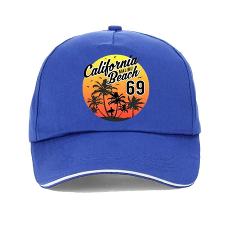 Vintage California Malibu Beach Sunhat Fashion Beach Cartoon Print Baseball Cap Men Women Summer Trucker Hat Snapback Gorras