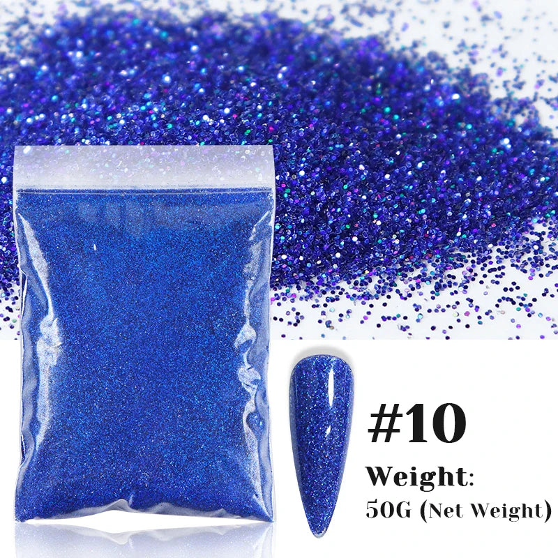 50g Holographic Glitter Powder Resin Art Glitter Laser  Nail Glitter Flakes Hexagon Shape Sparkly Sequins Resin DIY Accessories