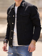 2023 Men Streetwear Fashion Slim Denim Jacket High quality Male Simple solid Casual Jacket Coat