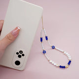 GO2BOHO Girls Fashion Handmade Colorful Anti-Lost Hanging Chain Evil Eye Beaded Star Glass Charm Women Phone Lanyard Mobile Gift