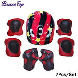 7Pcs Kids Skating Protective Gear Set Children Knee Wrist Guard Elbow Pads Bicycle Skateboard Ice Skating Roller Protector Guard