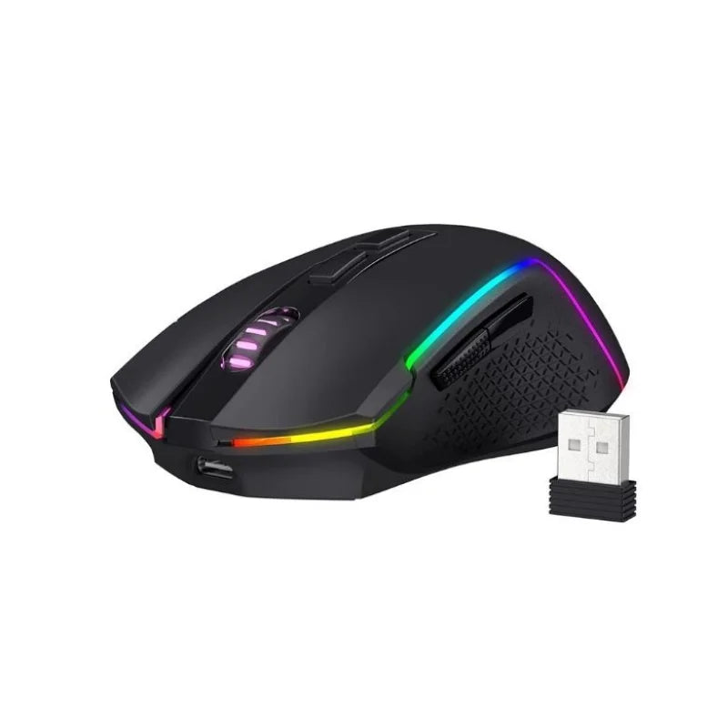 Redragon M693 Wireless/Wired BT & 2.4G Bluetooth Gaming 8000 DPI Mouse 3-Mode Connection RGB Backlight for PC/Mac/Laptop， White