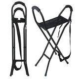 Foldable Elderly Crutch Seat Stool Lightweight Aluminum Alloy Four Corner Cane Chair Walking Assist Mobility Aids