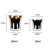 80/200ml Clear Double Wall Glass Espresso Coffee Cup Set Heat-resistant Beer Wine Cocktail Thermal Tea Drink Cups Drinkware Set