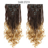 Set Hair Clip In Hair Extensions With Clips Hairpieces Synthetic Extension False/Fake Hair Blonde Eunice Hair Long Hair Pieces