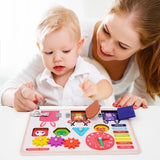 Kids Busy Board Montessori Toy Sensory Activity Educational Toys Sorters for Children Lock Busy Board Fishing Games Baby Toys