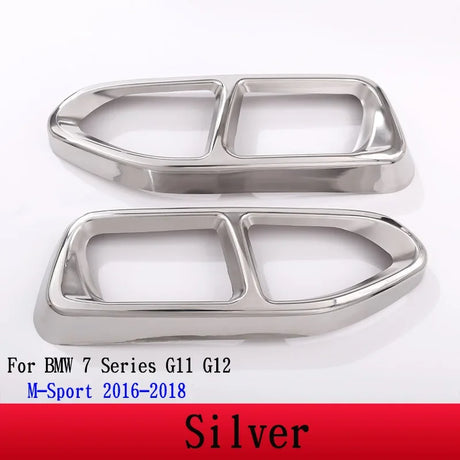 For BMW  7 Series F01 G11 G12 2009-2020 Stainless Steel Car Tail Muffler Exhaust Pipe Output Cover Stickers Car Accessories