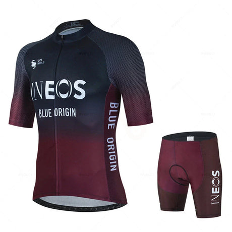 Ineos 2023 Men Short Sleeve Cycling Jersey Set Summer Bicicleta Clothing MTB Maillot Ropa Ciclismo Sportswear Blue Bicycle Suit