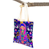 Ladies Shopping Bag Cartoon Virgin Mary Series Handbag Foldable Reusable Cloth Shopper Harajuku Style Student Canvas Tote