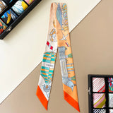 100% Silk Heavy silk Scarf Small fragrance style Long thin narrow tie bag Ribbon decorative streamers neck tie headband gift