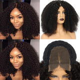 Afro Kinky Curly Wig Human Hair Mongolian Curly Human Hair Wigs 4x4 Swiss Lace Closure Wig For Women peruque cheveux naturels