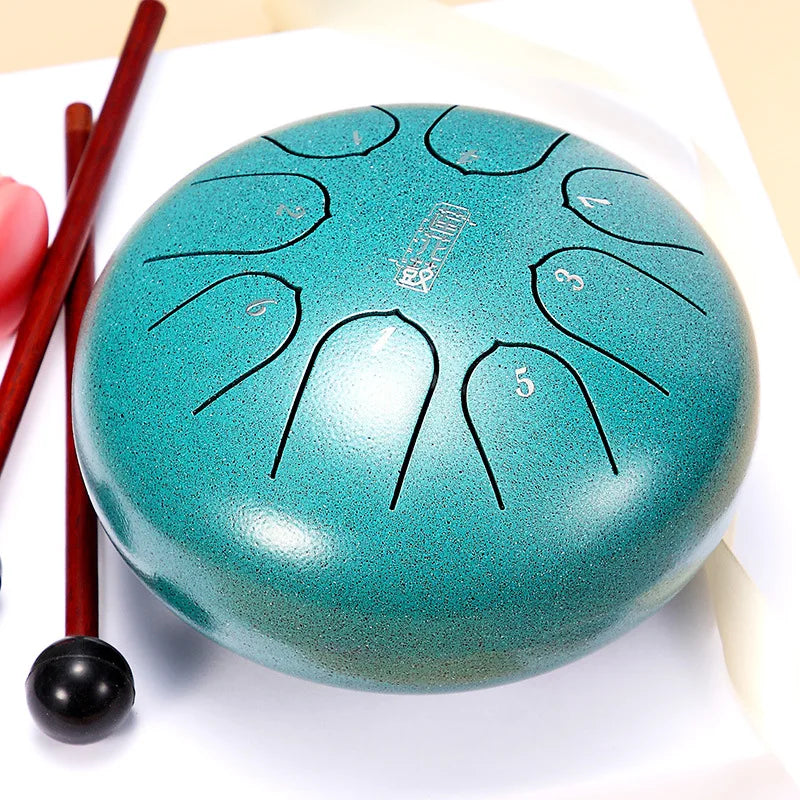 Hluru Glucophone Steel Tongue Drum 6 Inch 8 Notes Ethereal Drum Tone Key C5 Drum Percussion Children Musical Instrument