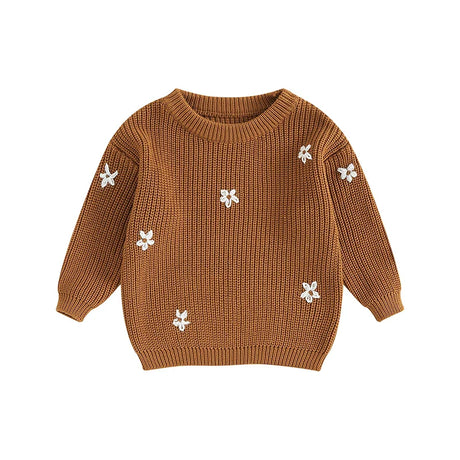 Newborn Baby Girls Winter Flower Sweater Clothes 2023 Autumn Newborn Infant Clothing Pullover Knitted Kids Sweaters