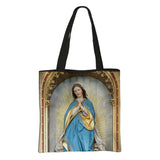 Our Lady of Guadalupe Virgin Mary Print Handbag Women Catholic Churches Canvas Shopping Bags Casual High-capacity Tote Bag Gift