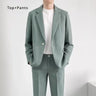 S-6XL Men's Business Casual Suit Korean Style Trendy Slim Fit 2 Piece Set Solid Color （Blazer+ Pants )Groom Wedding Dress Party