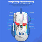 RYRA Rechargeable Bluetooth Wireless Mouse Gaming Mouse 12-Key Macro Programming E-Sports RGB PC Gamer Mouse For Computer Laptop