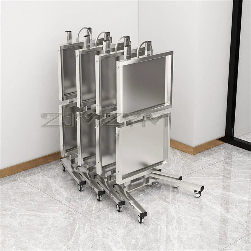 Hairdressing stainless steel cart Japanese two-layer folding beauty cart hair salon tool cart beauty cart