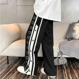 Harajuku Wide leg Sweatpants Oversize Men Streetwear Side Button Baggy Pants Casual Sport Split Basketball Women Track Trousers