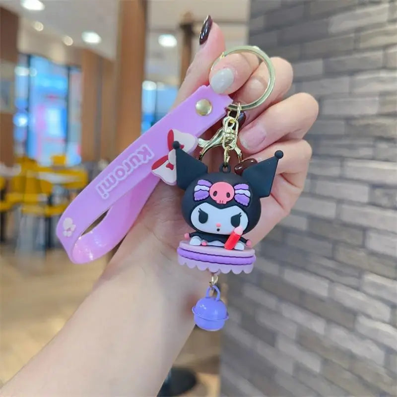 Wholesale Kawaii Sanrio Kuromi Keychain Pvc Doll Key Chain Cartoon Anime Cinnamoroll Bag Pendant Car Keyring Accessories Gift