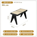 Solid Wood Rattan Home Shoe Changing Stool Modern Nordic Homestay Rattan Chair Simple Tailstock Dining Table Bench