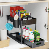 2 Tier Under Sink Organizer For Bathroom Kitchen Storage Sliding Drawer Pull Out Under Sink Cabinet Organizers Kitchen Organizer