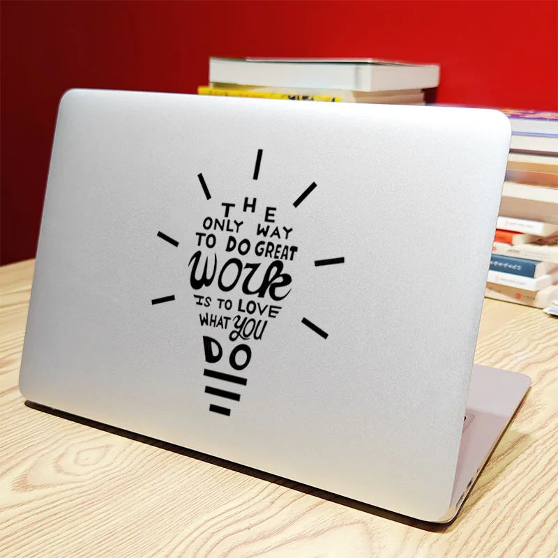 Creative Bulb Quote Vinyl Laptop Decal for Macbook M2 Air 13 Accessories Pro 16 Retina 15 Inch Mac Skin Notebook Tablet Sticker