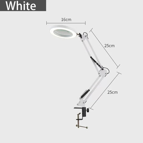 5X LED Magnifying Lamp with Clamp 3 Color Modes Adjustable Swivel Arm Lighted Magnifying Glass for Repair Craft Close Work